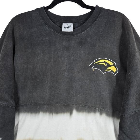 Spirit Jersey Southern Miss Golden Eagles L Tie Dye Long Sleeve Oversized Top - Picture 3 of 11
